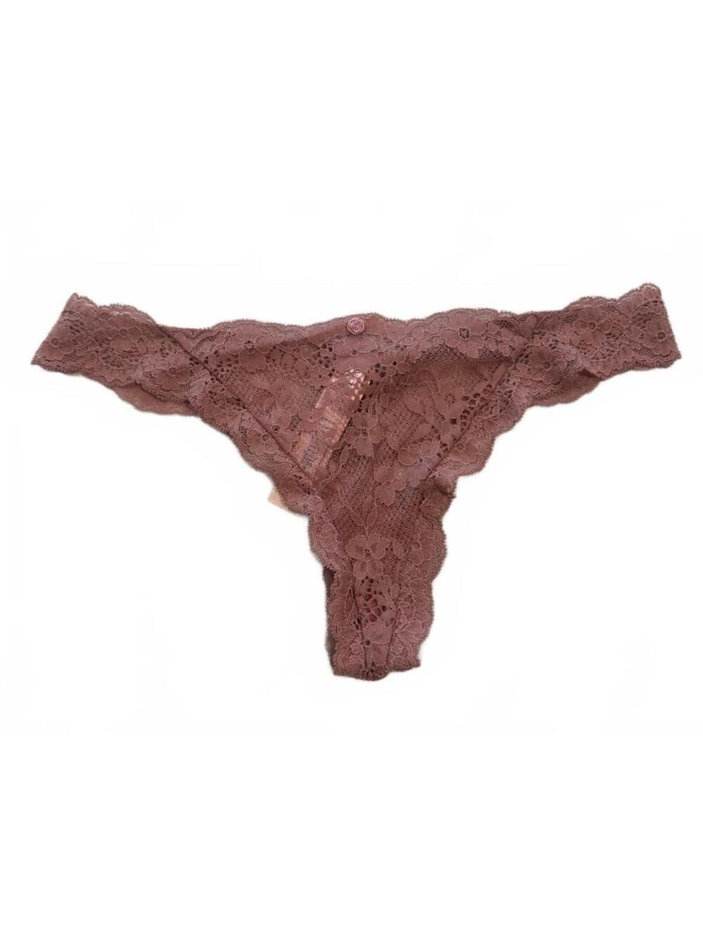 Victoria's Secret Dream Angels Mauve Lace Thong Panty M NWT